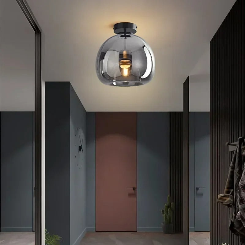 luminária de teto moderna, iluminação minimalista, luminária de vidro, iluminação para sala de jantar, luminária contemporânea, luminária de teto LED