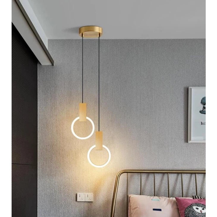 luminária pendente LED, luminária anel nórdica, iluminação moderna, luminária para sala de estar, iluminação para quarto, luminária de teto, luminária para sala de jantar,