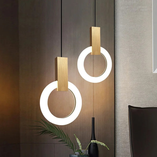 luminária pendente LED, luminária anel nórdica, iluminação moderna, luminária para sala de estar, iluminação para quarto, luminária de teto, luminária para sala de jantar,