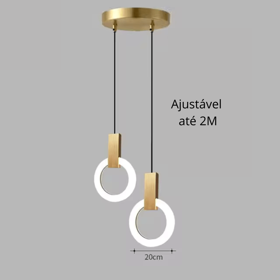 luminária pendente LED, luminária anel nórdica, iluminação moderna, luminária para sala de estar, iluminação para quarto, luminária de teto, luminária para sala de jantar,