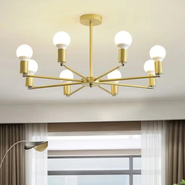 Lustre para Sala Articulado Dourado e Preto