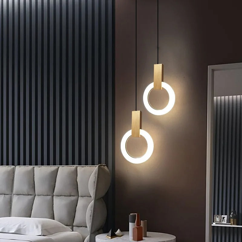 luminária pendente LED, luminária anel nórdica, iluminação moderna, luminária para sala de estar, iluminação para quarto, luminária de teto, luminária para sala de jantar,